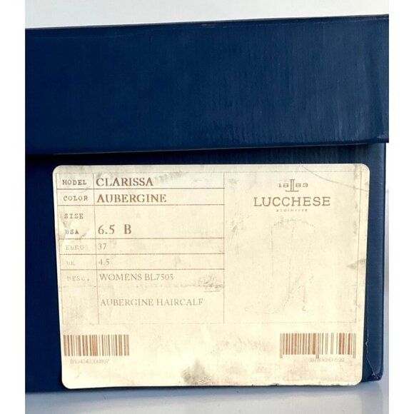 Lucchese Clarissa Aubergine Calf Hair Dress Boots Sz 6.5 Pointed Coastal Cowgirl - Picture 12 of 14